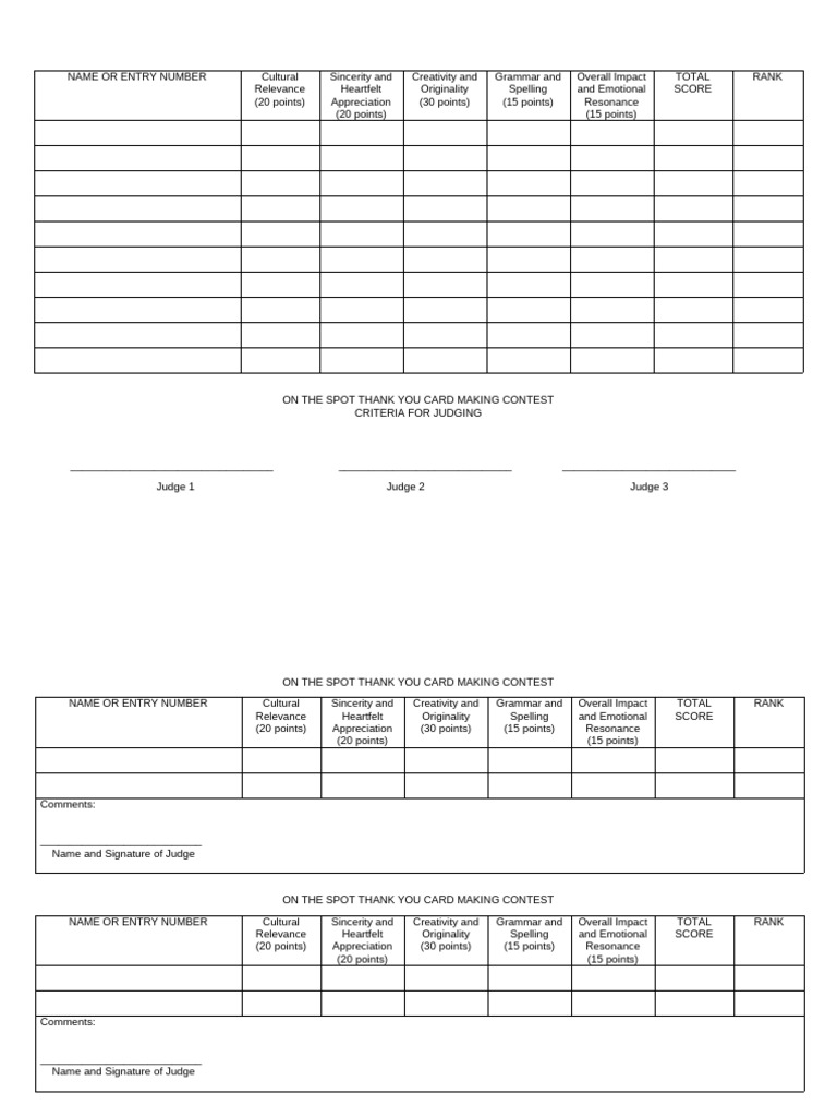 Potjiekos Contest Judging Criteria | PDF