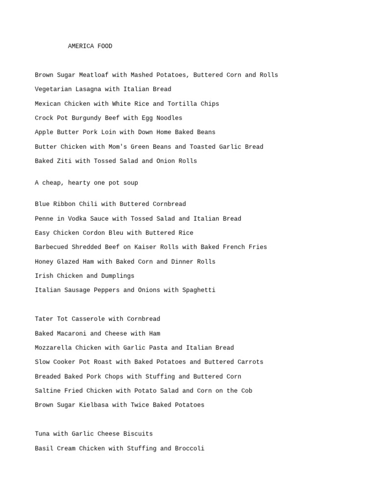 Hearty American Comfort Food Recipes | PDF