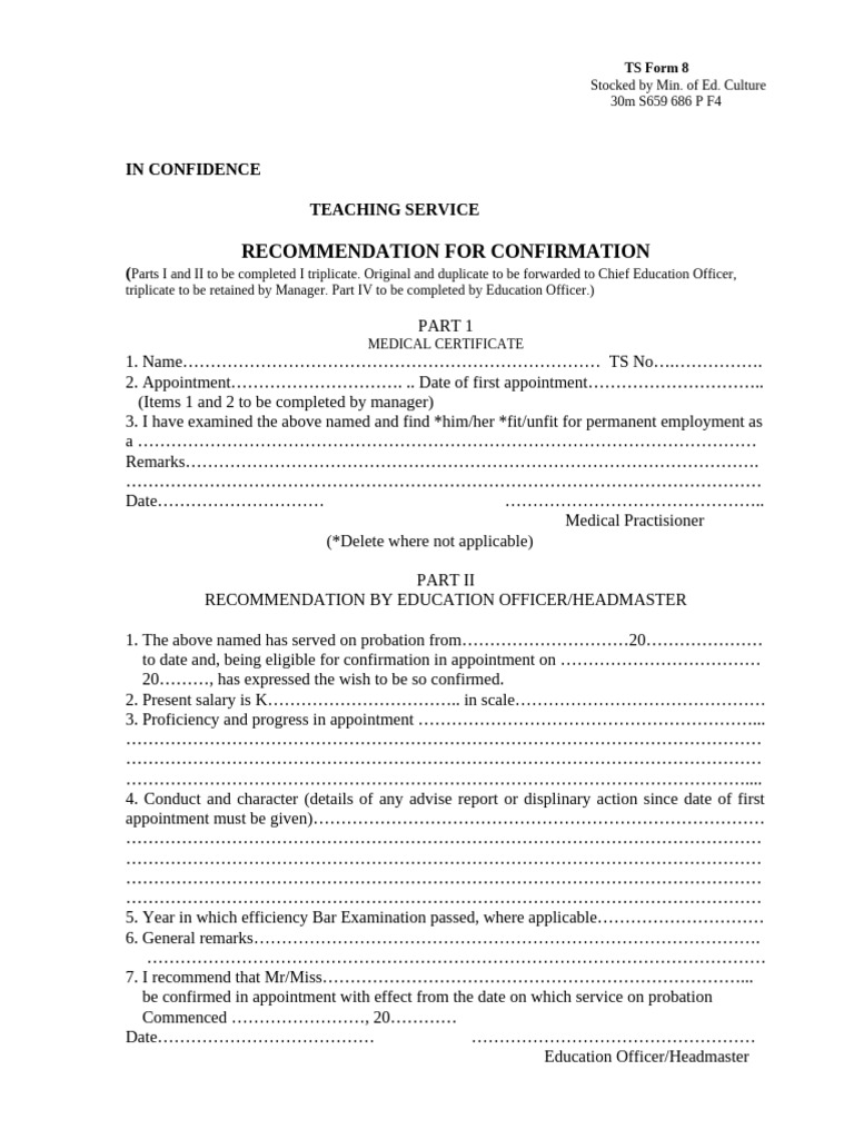 Teaching Service Confirmation Form | PDF