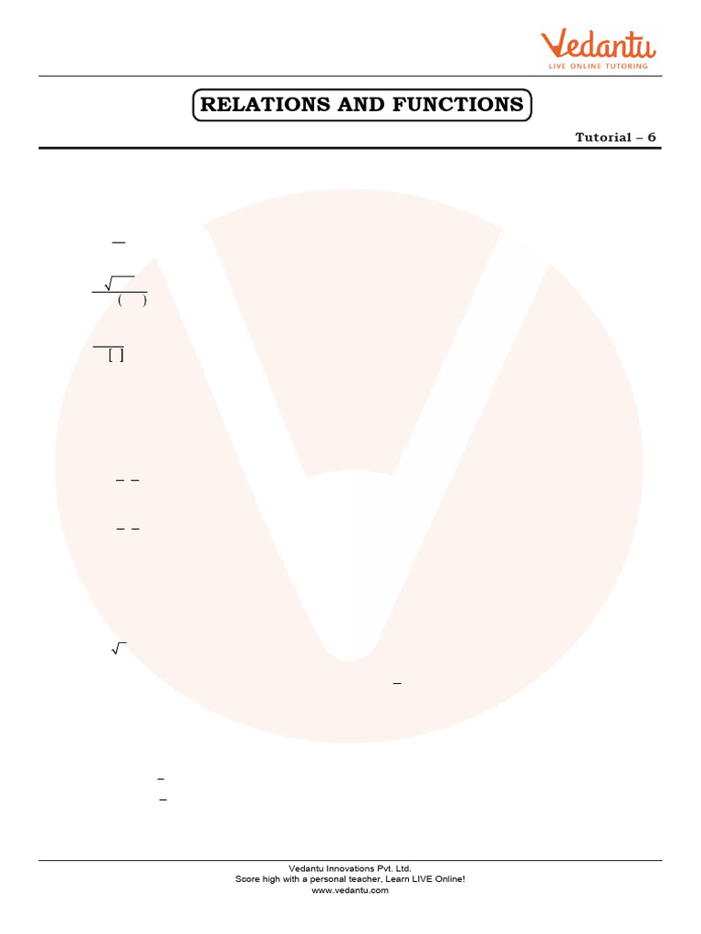 Relations and Functions-T-6 | PDF | Function (Mathematics) | Algebra