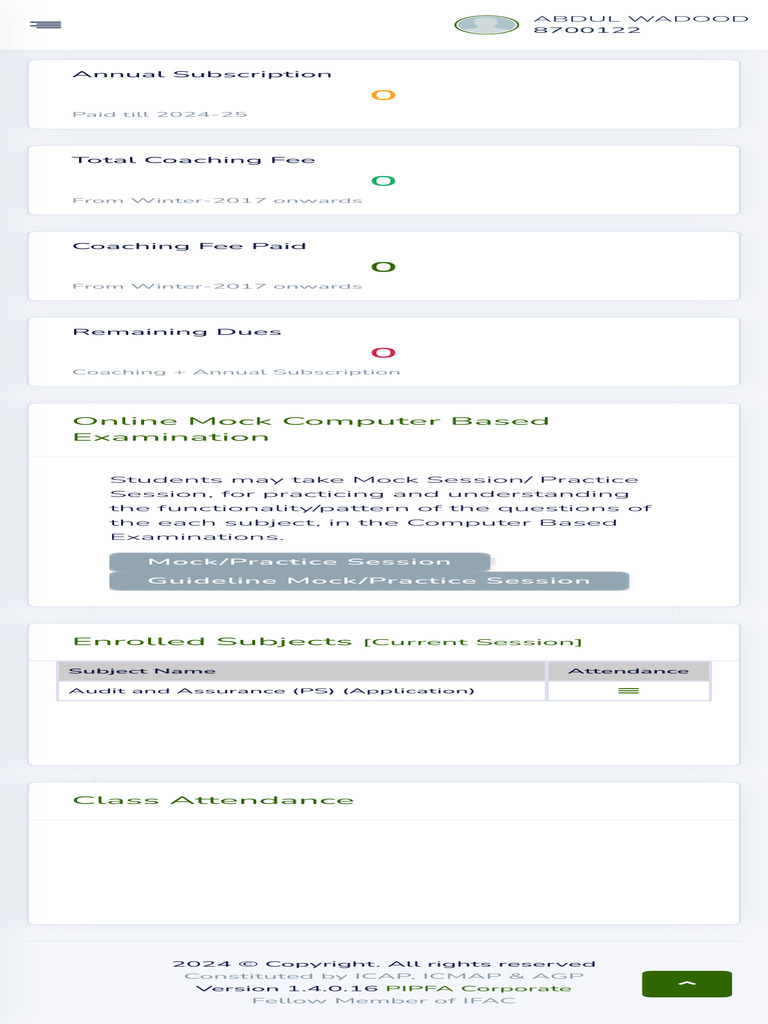 PIPFA - Student Portal | PDF