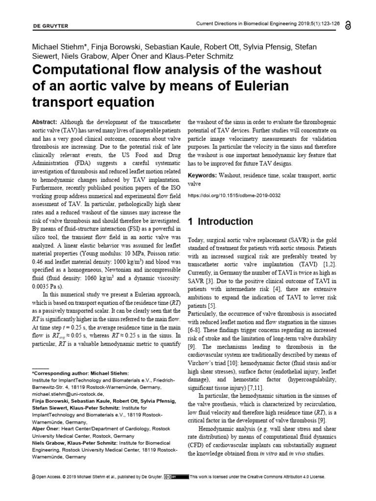 Computational Flow Analysis of The Washout of An A | PDF ...