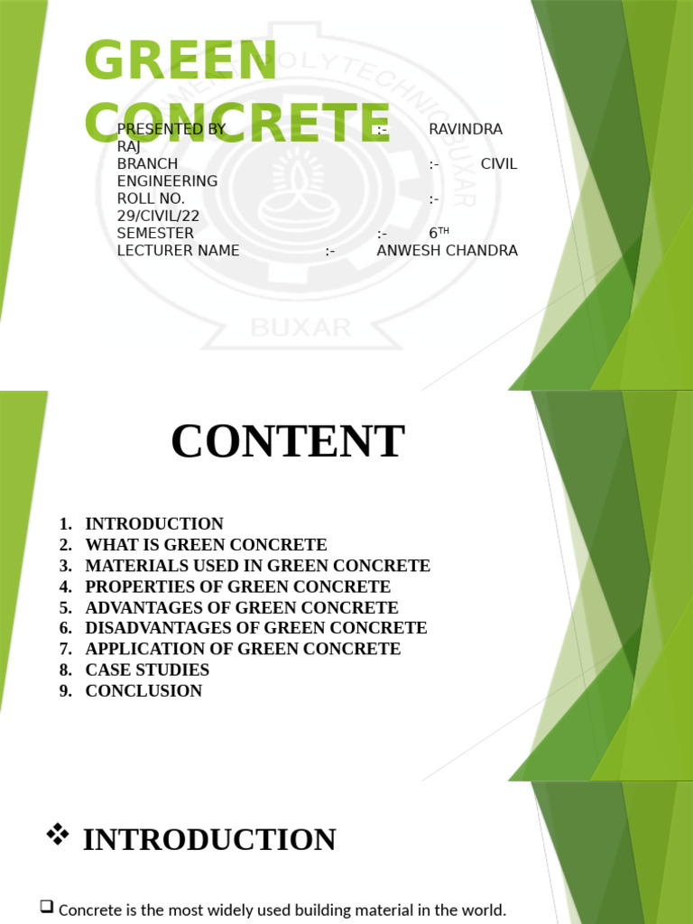 Green Concrete Ravindra | PDF