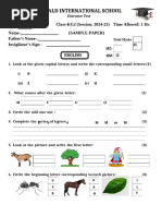 Class 1 Admission Test Sample Paper | PDF