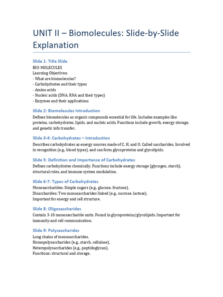 Understanding Biomolecules and Their Functions | PDF | Carbohydrates ...