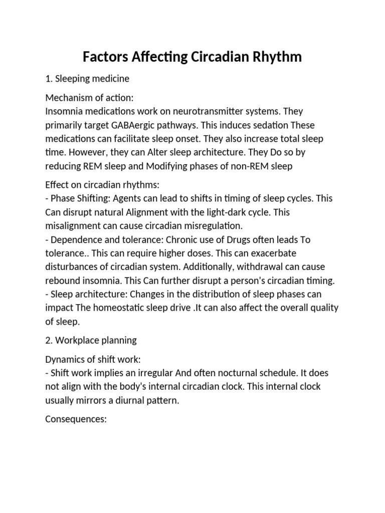 Factors Affecting Circadian Rhythm | PDF | Sleep | Circadian Rhythm