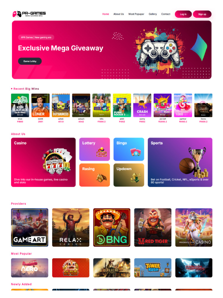 PR Games Landig Page | PDF