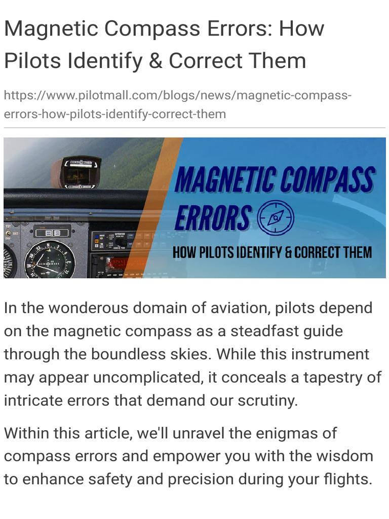 Magnetic Compass Errors in Aviation | PDF | Compass | Electromagnetism