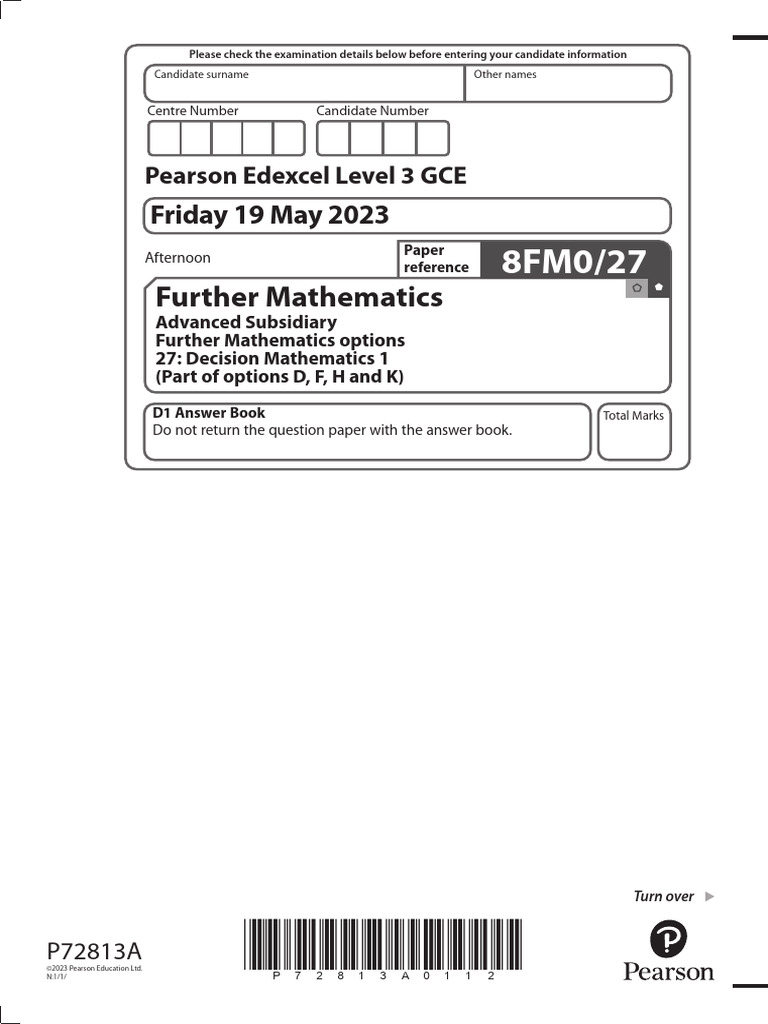 June 2023 Decision Mathematics D1 Exam | PDF | Student Assessment And ...