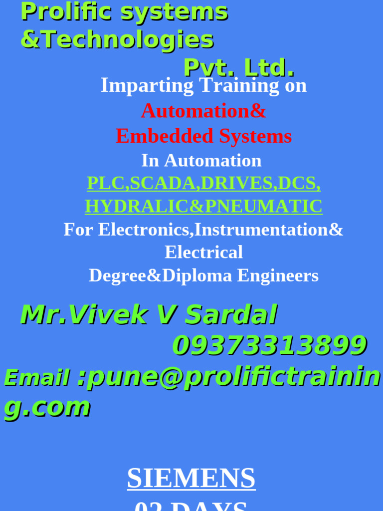 Automation Presentation | PDF | Programmable Logic Controller | Automation