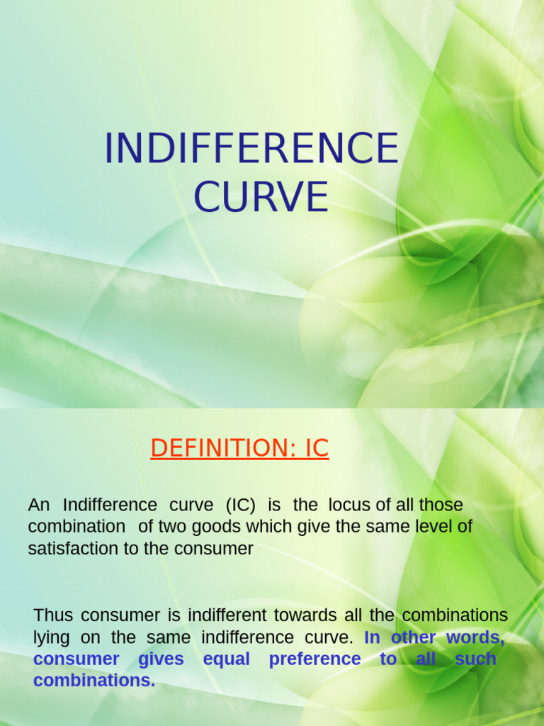 Indifference Curve and MRS Explained | PDF | Economics | Microeconomics