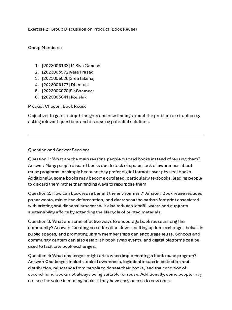 DT 2 Group | PDF | Reuse | Books
