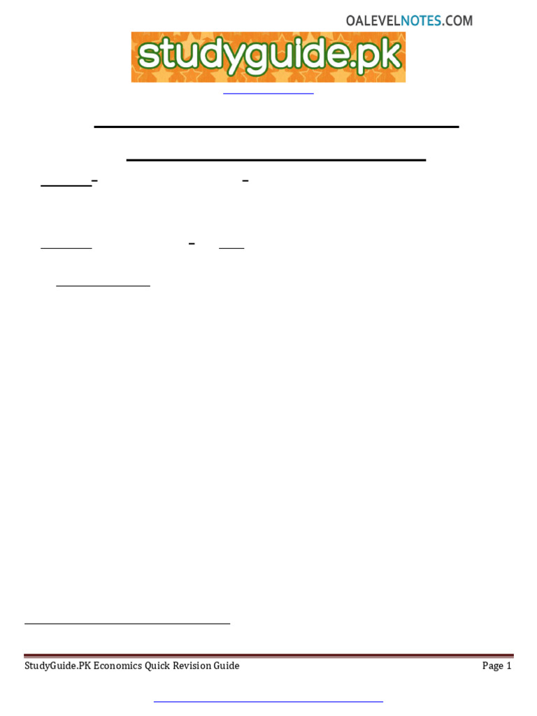 IGCSE/O-Level Economics Revision Guide | PDF | Taxes | Demand