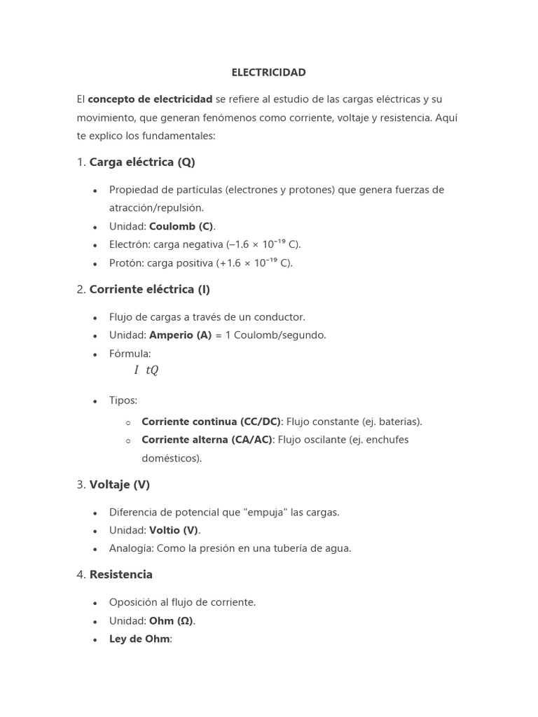 ELECTRICIDAD | PDF | Diodo emisor de luz | Corriente eléctrica