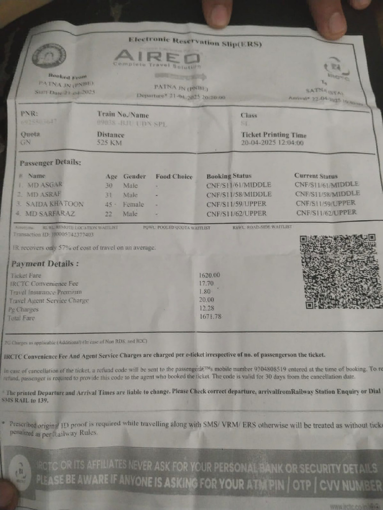 Train Ticket New | PDF