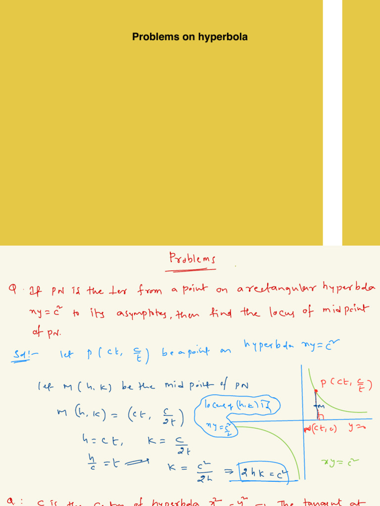 Hyperbola Problems and Solutions | PDF | Euclid | Classical Geometry