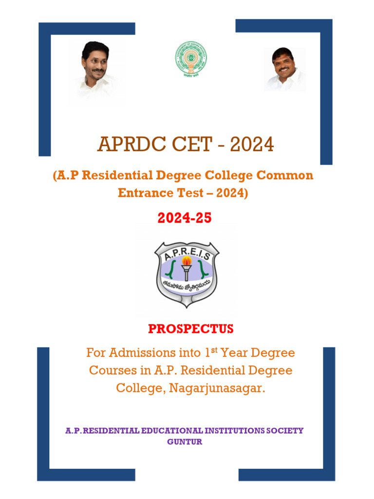 APRDC CET 2024 Prospectus Overview | PDF