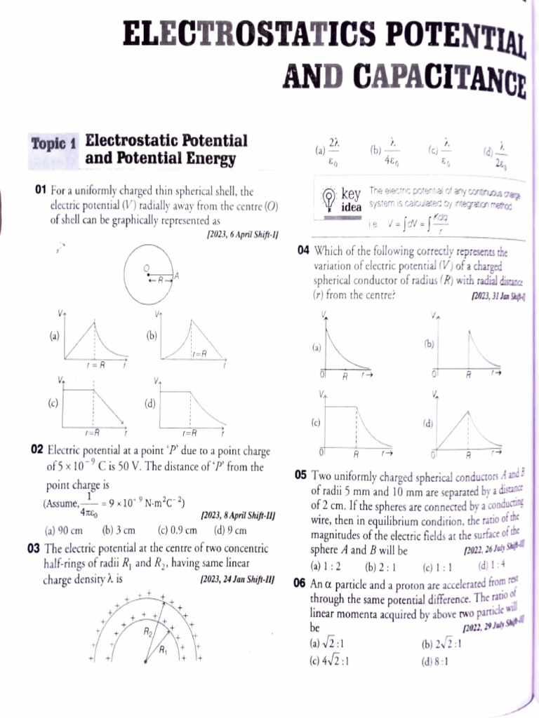 Electrostatic Potential and Energy Concepts | PDF | Sphere | Electric Field