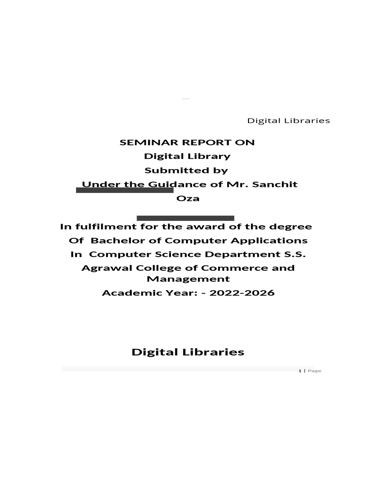 Overview of Digital Libraries | PDF | Digital Library | Libraries