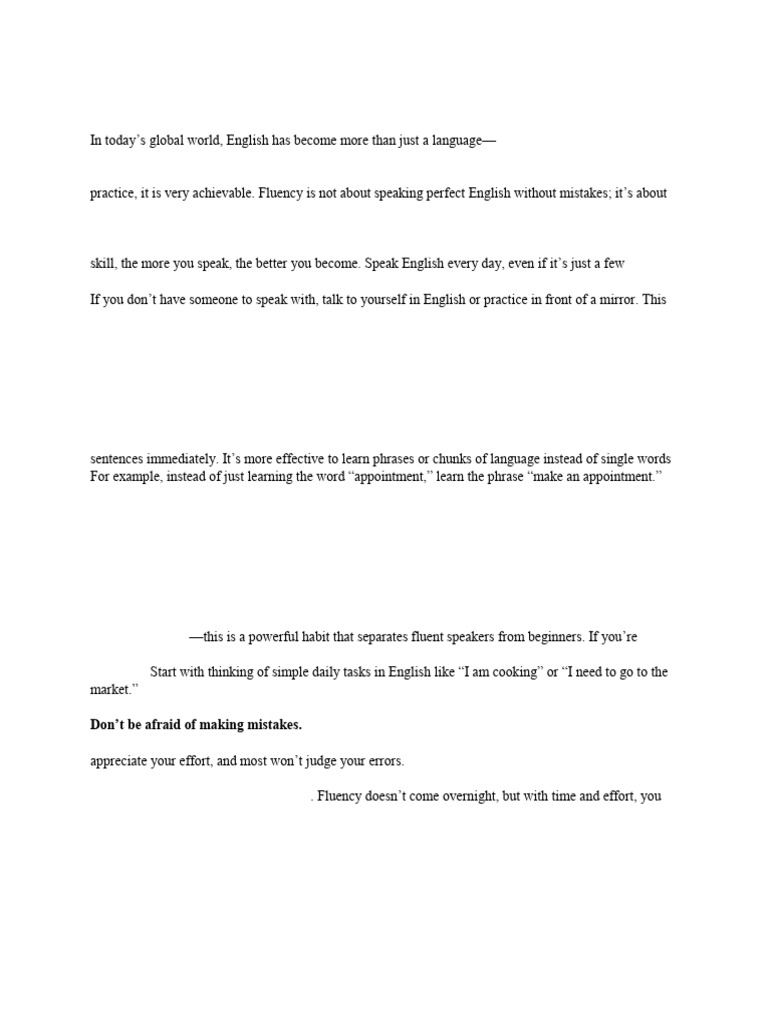 How To Speak Fluent English Pdf English Language Fluency