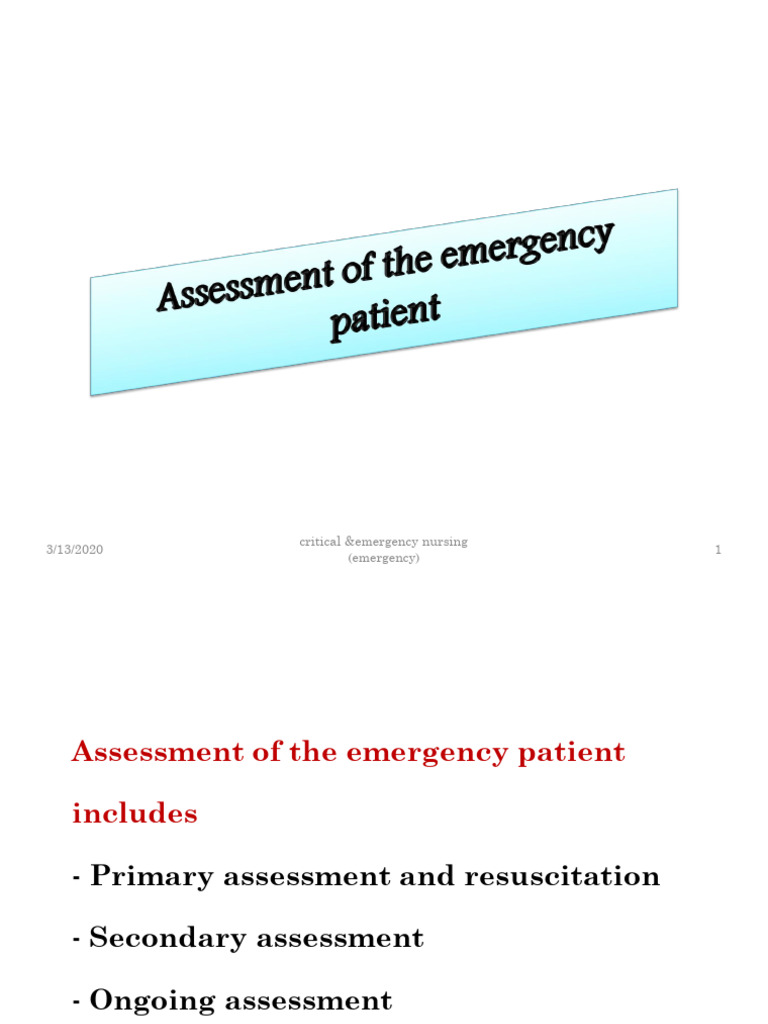 Emergency Nursing Assessment Guide | PDF | Edema | Clinical Medicine