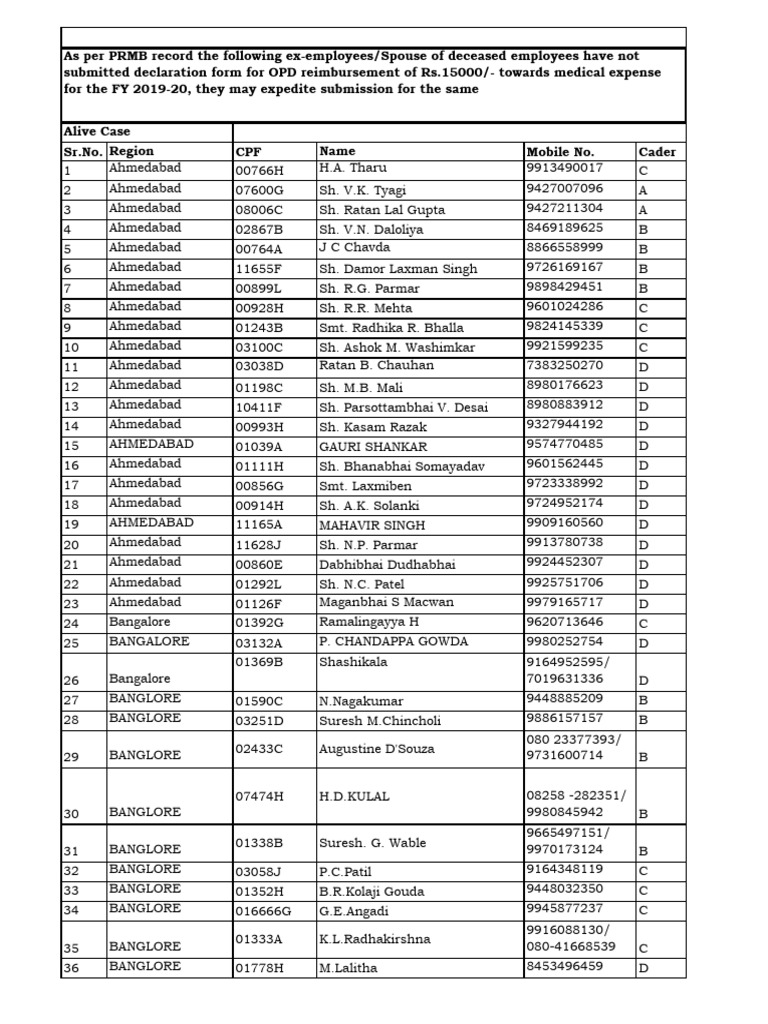 OPD Reimbursement Declaration Form _07022020 | PDF