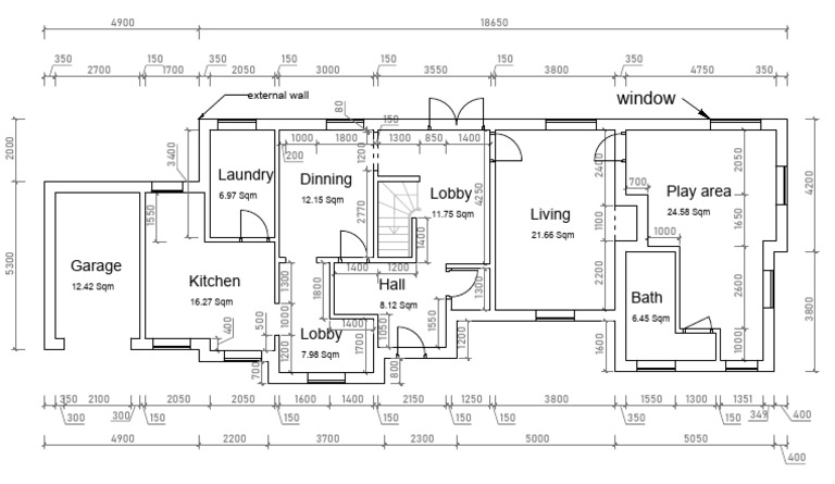 Room Dimensions and Area Measurements | PDF | Technical Drawing