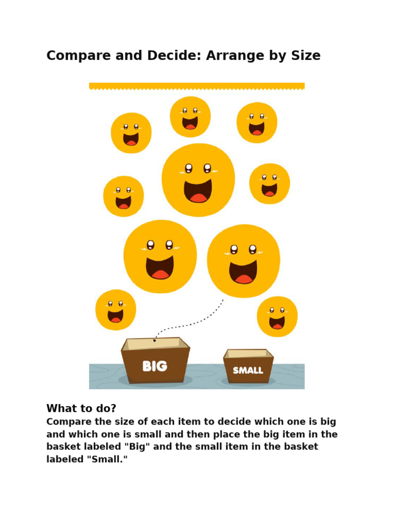 Size Comparison Activity Guide | PDF