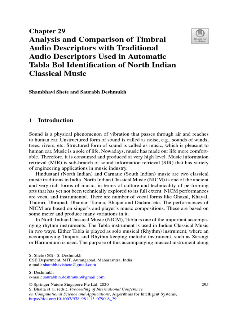 Timbral vs Traditional Audio Descriptors | PDF | Spectral Density ...