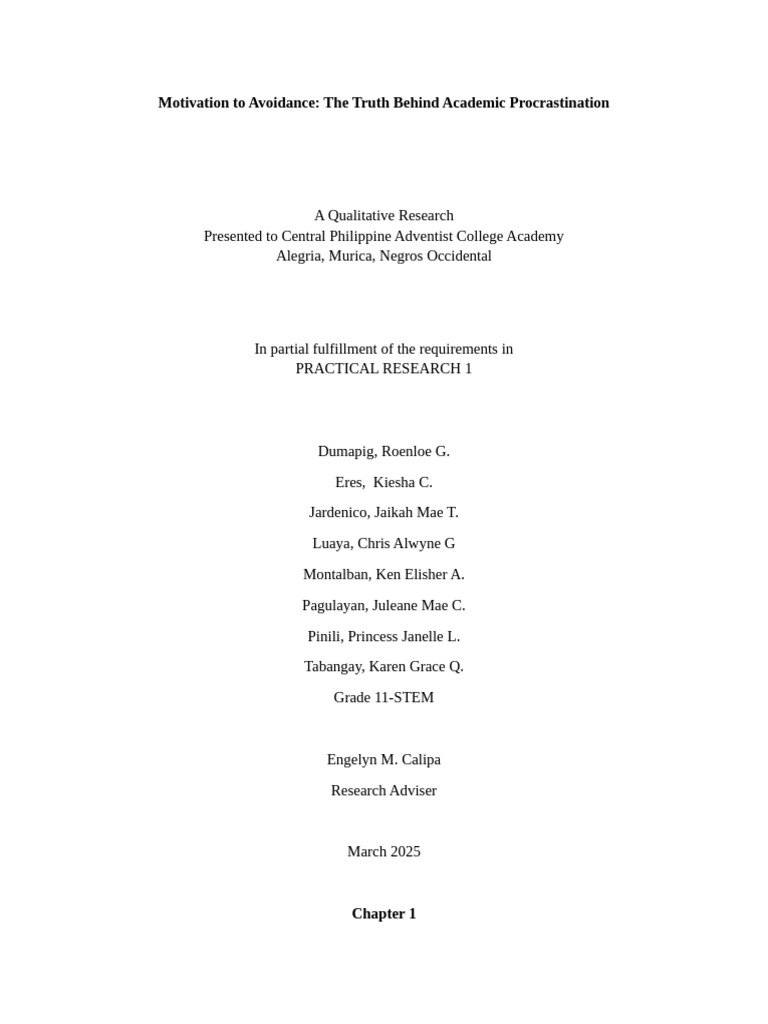 Understanding Academic Procrastination | PDF | Professional Skills ...
