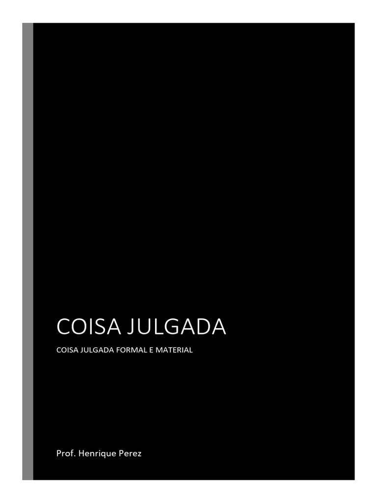 Aula - Coisa Julgada Formal e Material - (2019.2) | PDF
