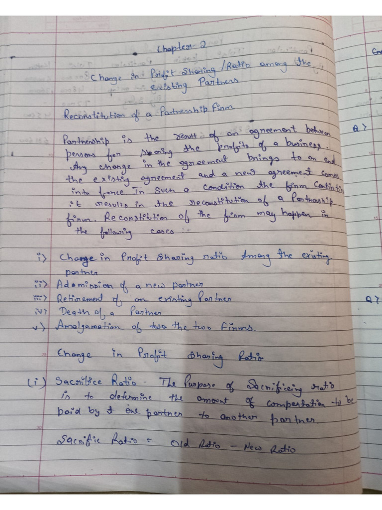 Accountancy Chapter 2 Change in Profit Sharing Ratio | PDF