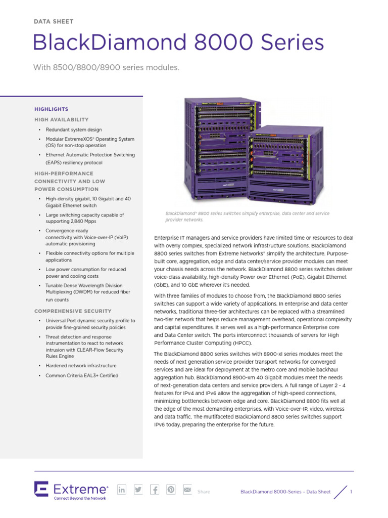 Extreme BD8000 Data Sheet | PDF | Computer Network | Network