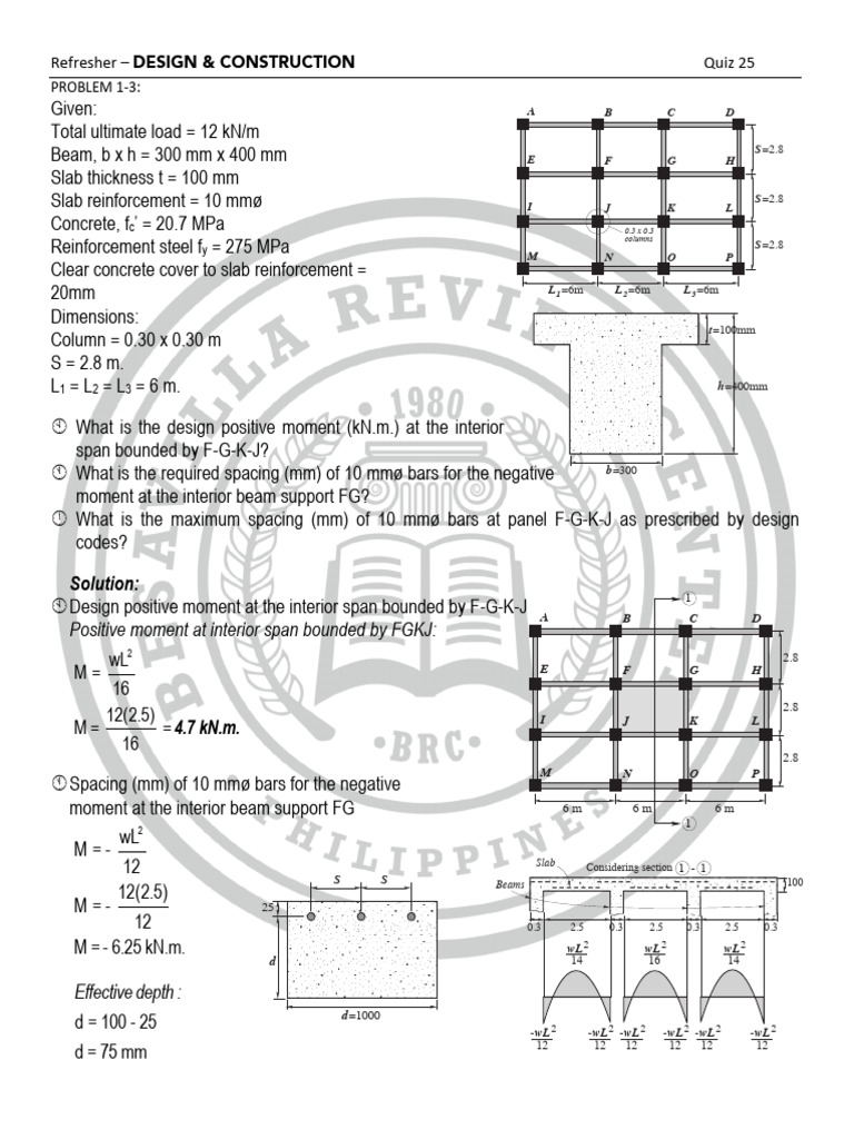 Design & Construction Quiz Solutions | PDF | Civil Engineering ...