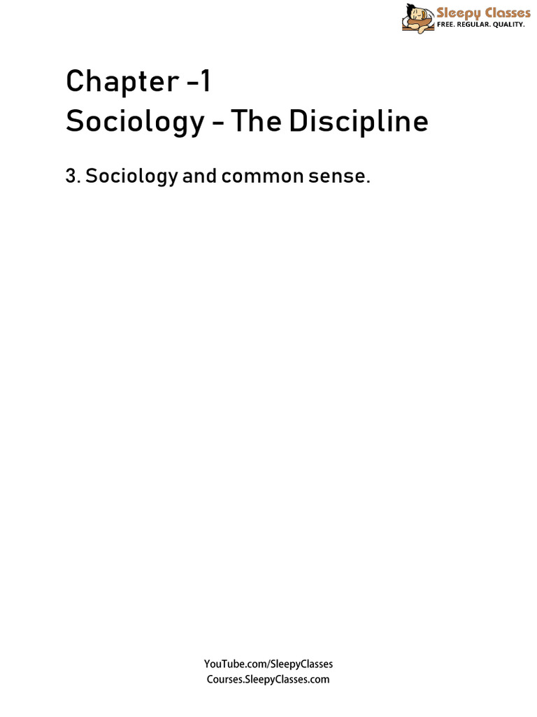 Attachment 6 Chapter 1 - Topic 3 Lyst2355 | PDF | Sociology | Common Sense