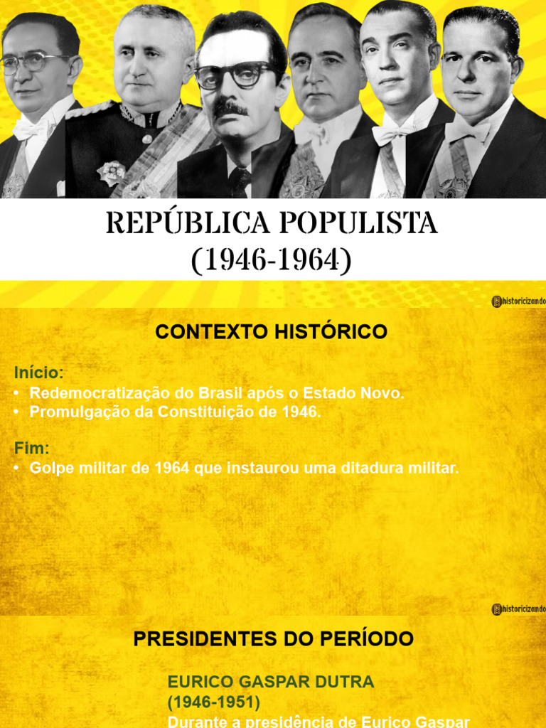 República Populista no Brasil (1946-1964) | PDF | Brasil