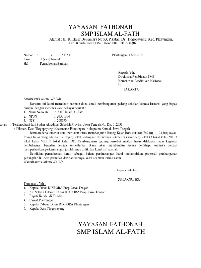 Contoh Proposal Pembangunan