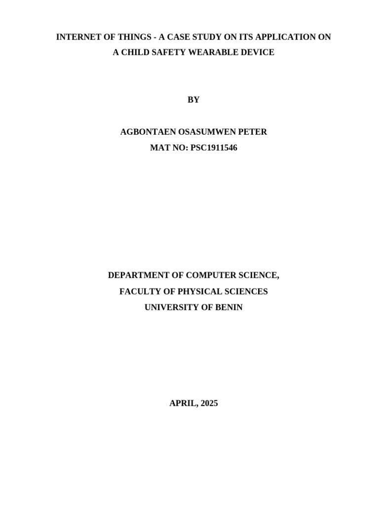 Internet of Things A Case Study On Its Application | PDF | Wearable ...