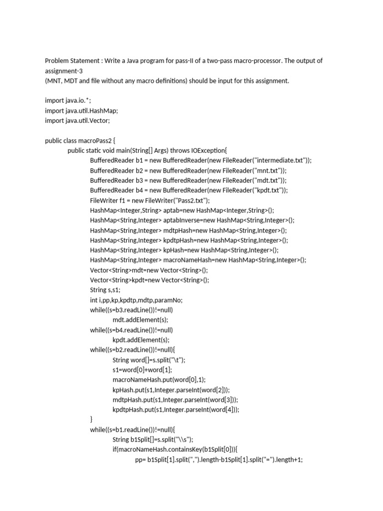 Macro Pass2 | PDF | Computer Programming | Software Engineering