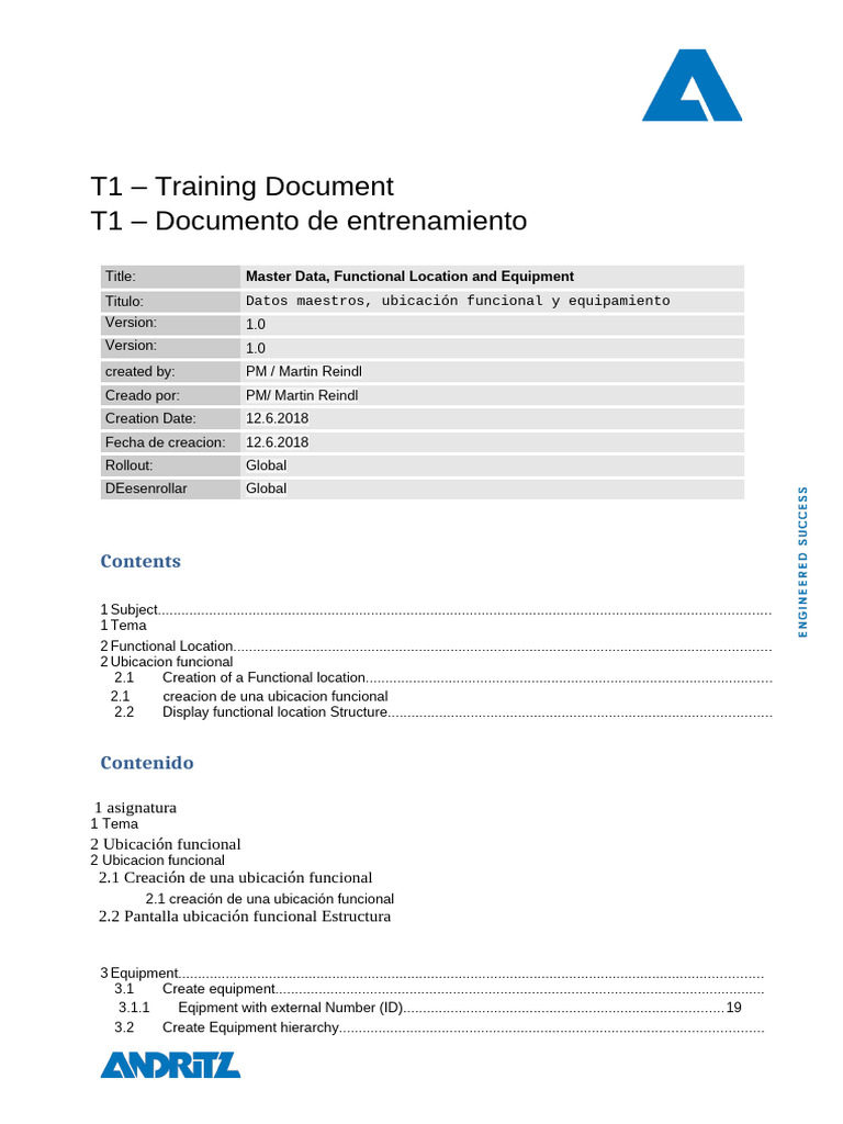 Master Data and Equipment Training Guide | PDF | Software Engineering ...