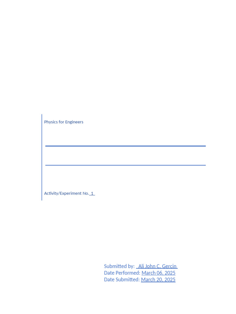 Physics Experiment Report for Engineers | PDF