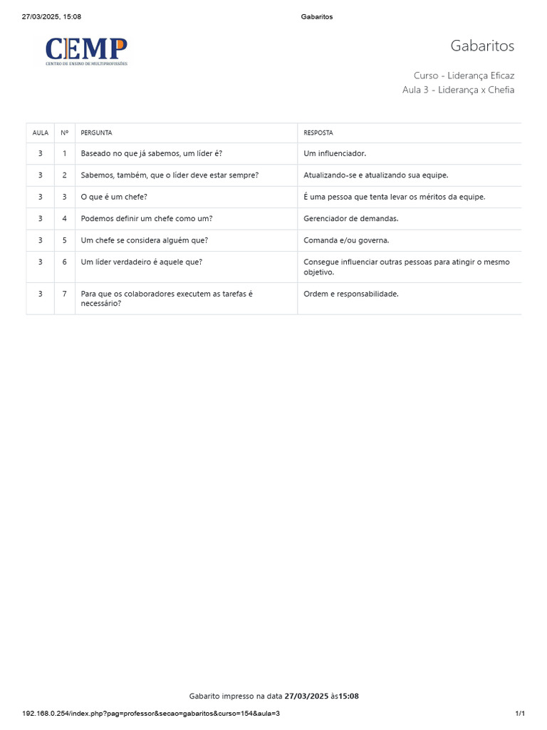 CEMP CAMPOS - Versão 5.17.12 Aula 03 | PDF