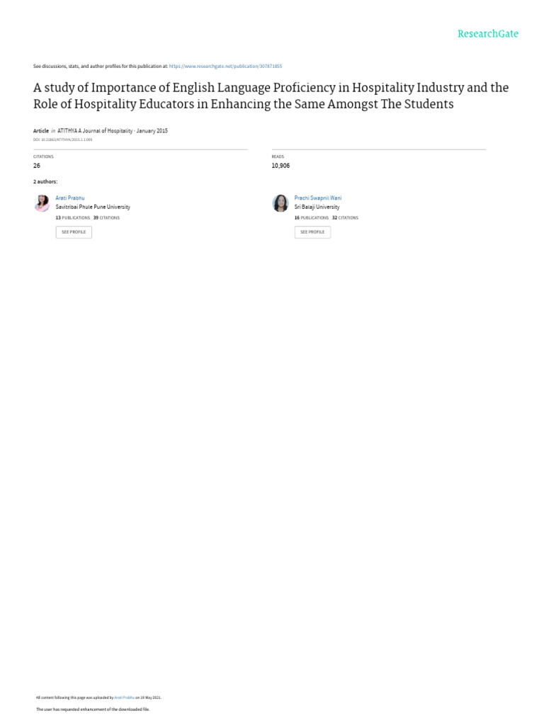 A Study of Importance of English Language | PDF | Sampling (Statistics ...