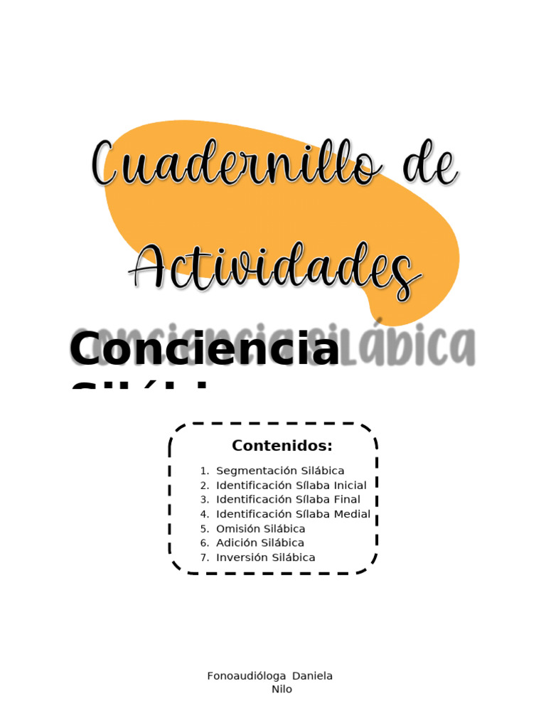 Actividades de Conciencia Silábica | PDF