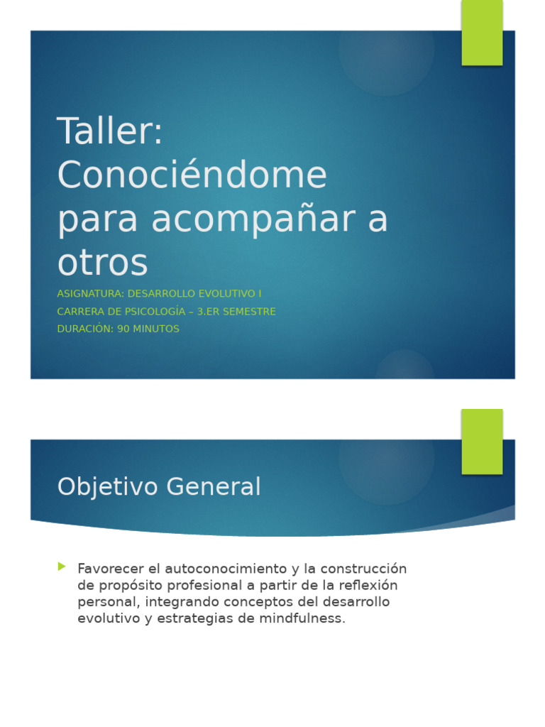 Taller de Autoconocimiento en Psicología | PDF