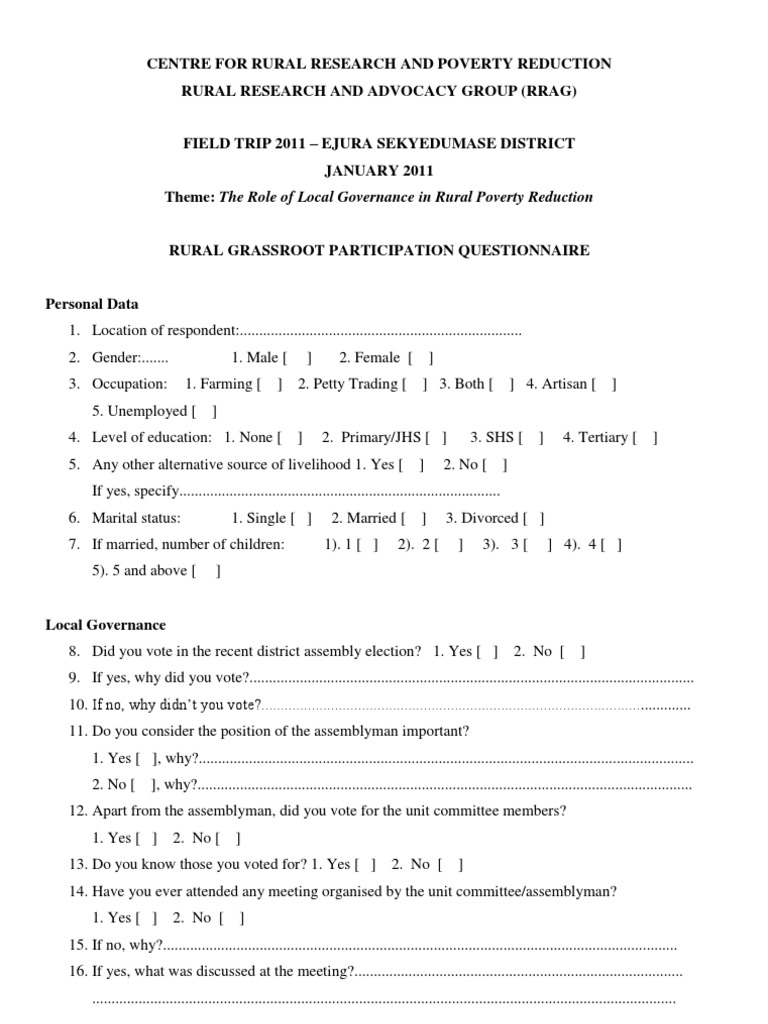 Rrag Field Trip Questionnaire Public Sphere Politics