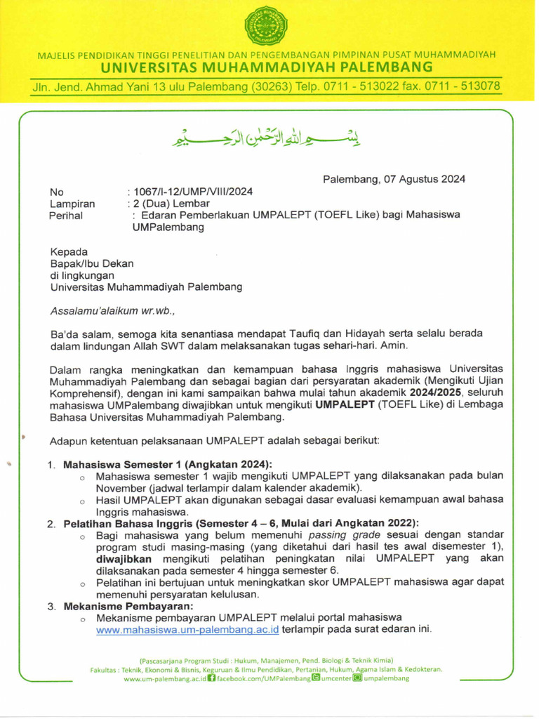 Surat Edaran Pemberlakuan | PDF
