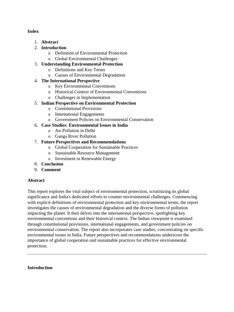 Environmental Protection | PDF | Sustainability | Environmental Protection
