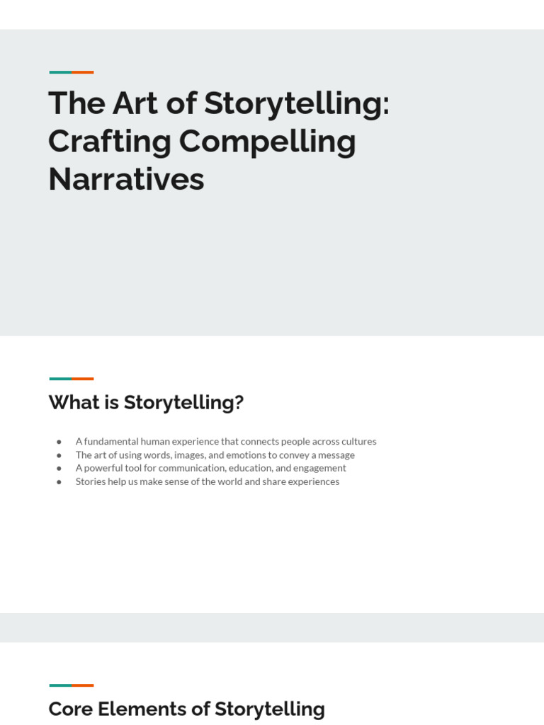 Mastering the Art of Storytelling | PDF | Storytelling | Narrative
