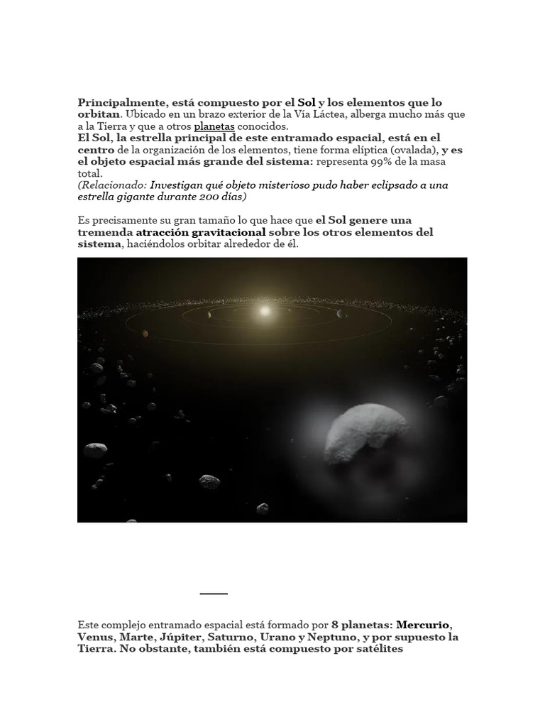 Cómo Está Formado El Sistema Solar | PDF | Sistema solar | Planetas